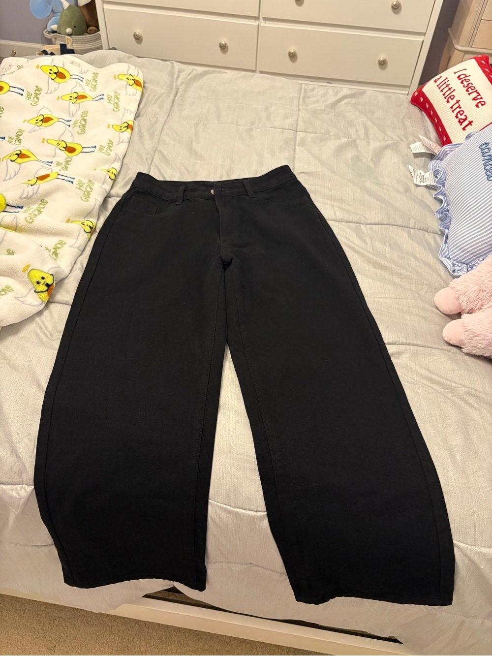 SHEIN Black Straight Wide-Leg Pants